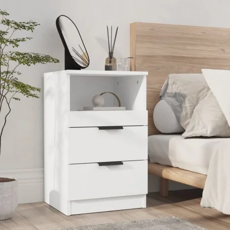 Mesita de noche madera contrachapada blanco de vidaXL, Mesitas de noche - Ref: Foro24-811232, Precio: 70,58 €, Descuento: %