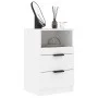 Mesita de noche madera contrachapada blanco de vidaXL, Mesitas de noche - Ref: Foro24-811232, Precio: 70,58 €, Descuento: %