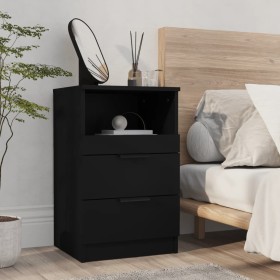 Mesita de noche madera contrachapada color negro de vidaXL, Mesitas de noche - Ref: Foro24-811234, Precio: 75,90 €, Descuento: %