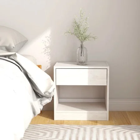 Nachttisch aus massivem Kiefernholz weiß 40x31x40 cm von vidaXL, Nachttische - Ref: Foro24-808065, Preis: 42,41 €, Rabatt: %
