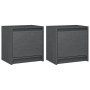 Nachttische 2 Stück massives graues Kiefernholz 40x30,5x40 cm von vidaXL, Nachttische - Ref: Foro24-808118, Preis: 62,02 €, R...