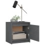 Nachttische 2 Stück massives graues Kiefernholz 40x30,5x40 cm von vidaXL, Nachttische - Ref: Foro24-808118, Preis: 62,02 €, R...