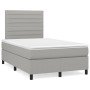 Cama box spring con colchón y LED tela gris claro 120x190 cm en Camas y somieres | Comprar online en Foro24