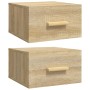 Wand-Nachttische 2 Stück Sonoma Eiche Farbe 35x35x20 cm von vidaXL, Nachttische - Ref: Foro24-812841, Preis: 40,47 €, Rabatt: %