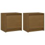 Mesitas de noche 2 uds madera de pino marrón miel 40x30,5x40 cm by vidaXL, Nightstands - Ref: Foro24-808120, Price: 41,01 €, ...
