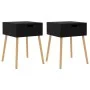 Bedside tables 2 units engineered wood black gloss 40x40x56 cm by vidaXL, Nightstands - Ref: Foro24-326810, Price: 70,80 €, D...