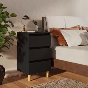 Bedside table with solid black wood legs 40x35x69 cm by vidaXL, Nightstands - Ref: Foro24-805889, Price: 51,56 €, Discount: %