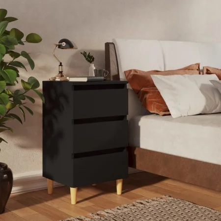 Bedside table with solid black wood legs 40x35x69 cm by vidaXL, Nightstands - Ref: Foro24-805889, Price: 51,56 €, Discount: %