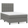 Cama box spring con colchón y LED tela marrón oscuro 120x190 cm en Camas y somieres | Comprar online en Foro24