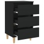 Mesita de noche con patas de madera maciza negro 40x35x69 cm de vidaXL, Mesitas de noche - Ref: Foro24-805889, Precio: 52,21 ...
