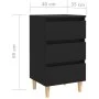 Bedside table with solid black wood legs 40x35x69 cm by vidaXL, Nightstands - Ref: Foro24-805889, Price: 51,56 €, Discount: %
