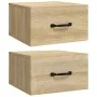 Wall-mounted bedside tables 2 units Sonoma oak color 35x35x20 cm by vidaXL, Nightstands - Ref: Foro24-812859, Price: 45,25 €,...