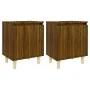 2 Nachttische mit eichenbraunen Holzbeinen 40x30x50cm von vidaXL, Nachttische - Ref: Foro24-813115, Preis: 39,89 €, Rabatt: %