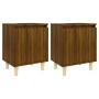 2 pcs bedside tables with oak brown wooden legs 40x30x50cm by vidaXL, Nightstands - Ref: Foro24-813115, Price: 54,56 €, Disco...