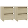 Bedside table 2 pcs Sonoma oak-colored chipboard 30x30x40 cm by vidaXL, Nightstands - Ref: Foro24-800520, Price: 55,09 €, Dis...