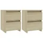 Mesita de noche 2 uds aglomerado color roble Sonoma 30x30x40 cm de vidaXL, Mesitas de noche - Ref: Foro24-800520, Precio: 52,...