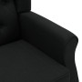 Sillón con taburete reposapiés de tela negro de vidaXL, Sillones - Ref: Foro24-320153, Precio: 294,78 €, Descuento: %