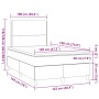 Cama box spring con colchón y LED tela gris claro 120x190 cm