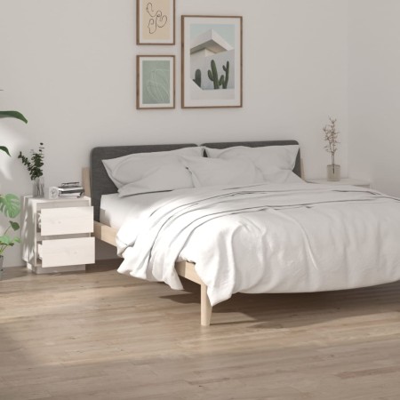 Nachttische 2 Stück aus massivem weißem Kiefernholz 40x35x50 cm von vidaXL, Nachttische - Ref: Foro24-813318, Preis: 115,29 €...