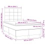 Cama box spring con colchón y luces LED tela negro 120x190 cm