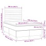 Cama box spring con colchón y luces LED tela negro 120x190 cm
