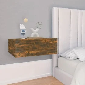Floating bedside table 2 units smoked oak wood 40x30x15cm by vidaXL, Nightstands - Ref: Foro24-815283, Price: 28,62 €, Discou...