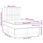 Cama box spring con colchón y LED tela gris claro 120x190 cm
