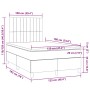 Cama box spring con colchón y luces LED tela negro 120x190 cm