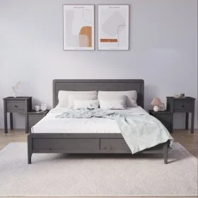 Bedside tables 2 pcs gray pine wood 79.5x38x65.5 cm by vidaXL, Nightstands - Ref: Foro24-814544, Price: 113,47 €, Discount: %