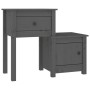Nachttische 2 Stück graues Kiefernholz 79,5x38x65,5 cm von vidaXL, Nachttische - Ref: Foro24-814544, Preis: 113,47 €, Rabatt: %