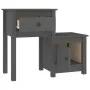 Nachttische 2 Stück graues Kiefernholz 79,5x38x65,5 cm von vidaXL, Nachttische - Ref: Foro24-814544, Preis: 113,47 €, Rabatt: %