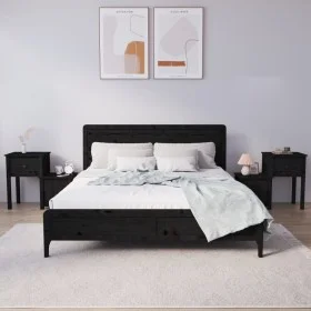 Bedside tables 2 units black pine wood 79.5x38x65.5 cm by vidaXL, Nightstands - Ref: Foro24-814548, Price: 119,34 €, Discount: %