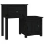 Bedside tables 2 units black pine wood 79.5x38x65.5 cm by vidaXL, Nightstands - Ref: Foro24-814548, Price: 119,34 €, Discount: %