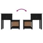 Bedside tables 2 units black pine wood 79.5x38x65.5 cm by vidaXL, Nightstands - Ref: Foro24-814548, Price: 120,47 €, Discount: %