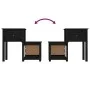 Bedside tables 2 units black pine wood 79.5x38x65.5 cm by vidaXL, Nightstands - Ref: Foro24-814548, Price: 119,34 €, Discount: %