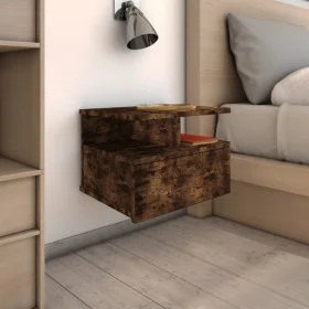 Floating bedside table 2 pcs smoked oak wood 40x31x27 cm by vidaXL, Nightstands - Ref: Foro24-815313, Price: 38,43 €, Discoun...