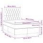 Cama box spring con colchón y luces LED tela negro 120x190 cm