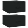 Mesitas de noche de pared 2 uds negro 35x35x20 cm de vidaXL, Mesitas de noche - Ref: Foro24-812855, Precio: 37,21 €, Descuent...