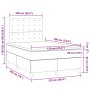 Cama box spring con colchón y LED tela gris claro 120x190 cm