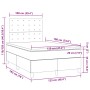 Cama box spring con colchón y luces LED tela negro 120x190 cm
