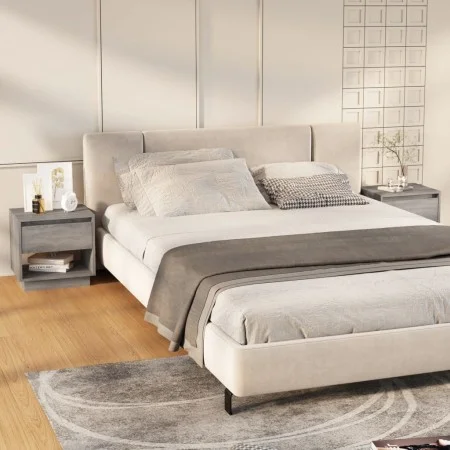 Mesitas noche 2 uds madera ingeniería gris Sonoma 45x34x44 cm de vidaXL, Mesitas de noche - Ref: Foro24-812984, Precio: 58,99...