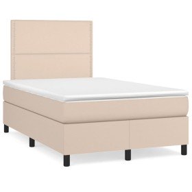 Cama box spring colchón LED cuero sintético capuchino 120x190cm Cama box spring colchón LED cuero sintético capuchino 120x190cm