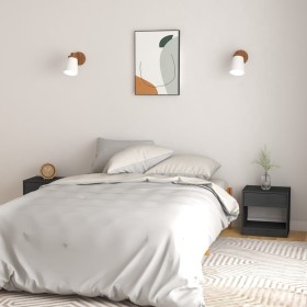 Nachttische 2 Stück massives graues Kiefernholz 40x31x40 cm von vidaXL, Nachttische - Ref: Foro24-808068, Preis: 57,68 €, Rab...