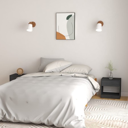 Bedside tables 2 pcs solid gray pine wood 40x31x40 cm by vidaXL, Nightstands - Ref: Foro24-808068, Price: 57,68 €, Discount: %