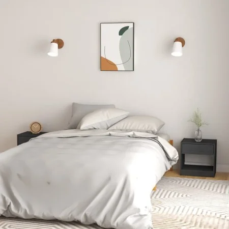 Bedside tables 2 pcs solid gray pine wood 40x31x40 cm by vidaXL, Nightstands - Ref: Foro24-808068, Price: 56,94 €, Discount: %