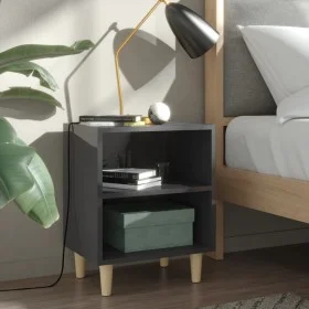 Bedside tables 2 pcs glossy gray wooden legs 40x30x50 cm by vidaXL, Nightstands - Ref: Foro24-805795, Price: 35,54 €, Discoun...