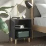 Bedside tables 2 pcs glossy gray wooden legs 40x30x50 cm by vidaXL, Nightstands - Ref: Foro24-805795, Price: 35,54 €, Discoun...