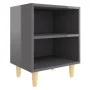 Nachttische 2 Stück glänzend graue Holzbeine 40x30x50 cm von vidaXL, Nachttische - Ref: Foro24-805795, Preis: 35,54 €, Rabatt: %