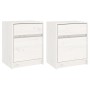 Nachttische 2 Stück aus massivem weißem Kiefernholz 40x31x50 cm von vidaXL, Nachttische - Ref: Foro24-808126, Preis: 79,09 €,...