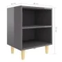 Nachttische 2 Stück glänzend graue Holzbeine 40x30x50 cm von vidaXL, Nachttische - Ref: Foro24-805795, Preis: 35,54 €, Rabatt: %